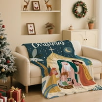 Christmas Flannel Blanket, Soft Throw Blanket for Sofa Bed, Holiday Themed Plush Lightweight Blanket for Winter Gift, Home Decor(X)