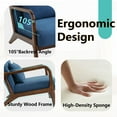 thumbnail image 5 of Miniyam Mid Century Modern Accent Chair with Wood Frame, Upholstered Living Room Chairs with Waist Cushion, Reading Armchair,Blue, 5 of 7