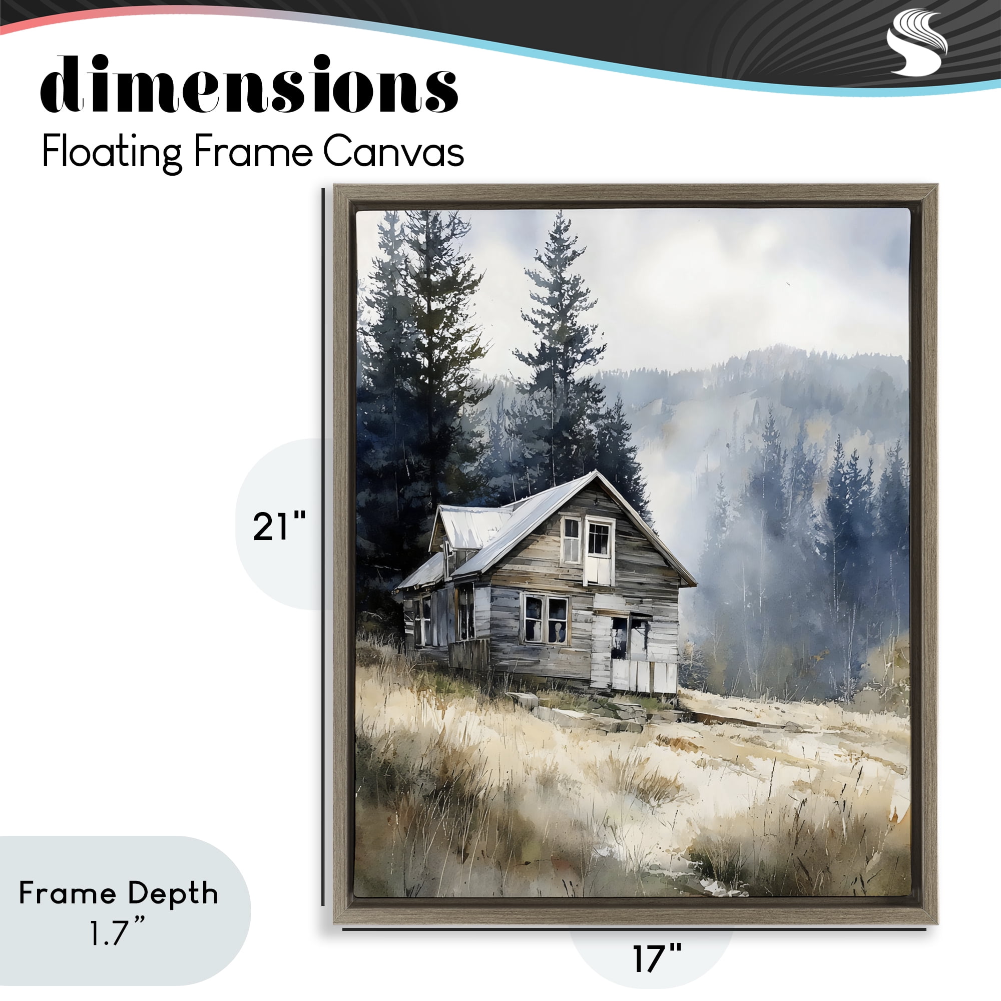 Stupell Industries Old Mountain House Brown Framed Floater Canvas Wall Art, design by Franklyn Gregory