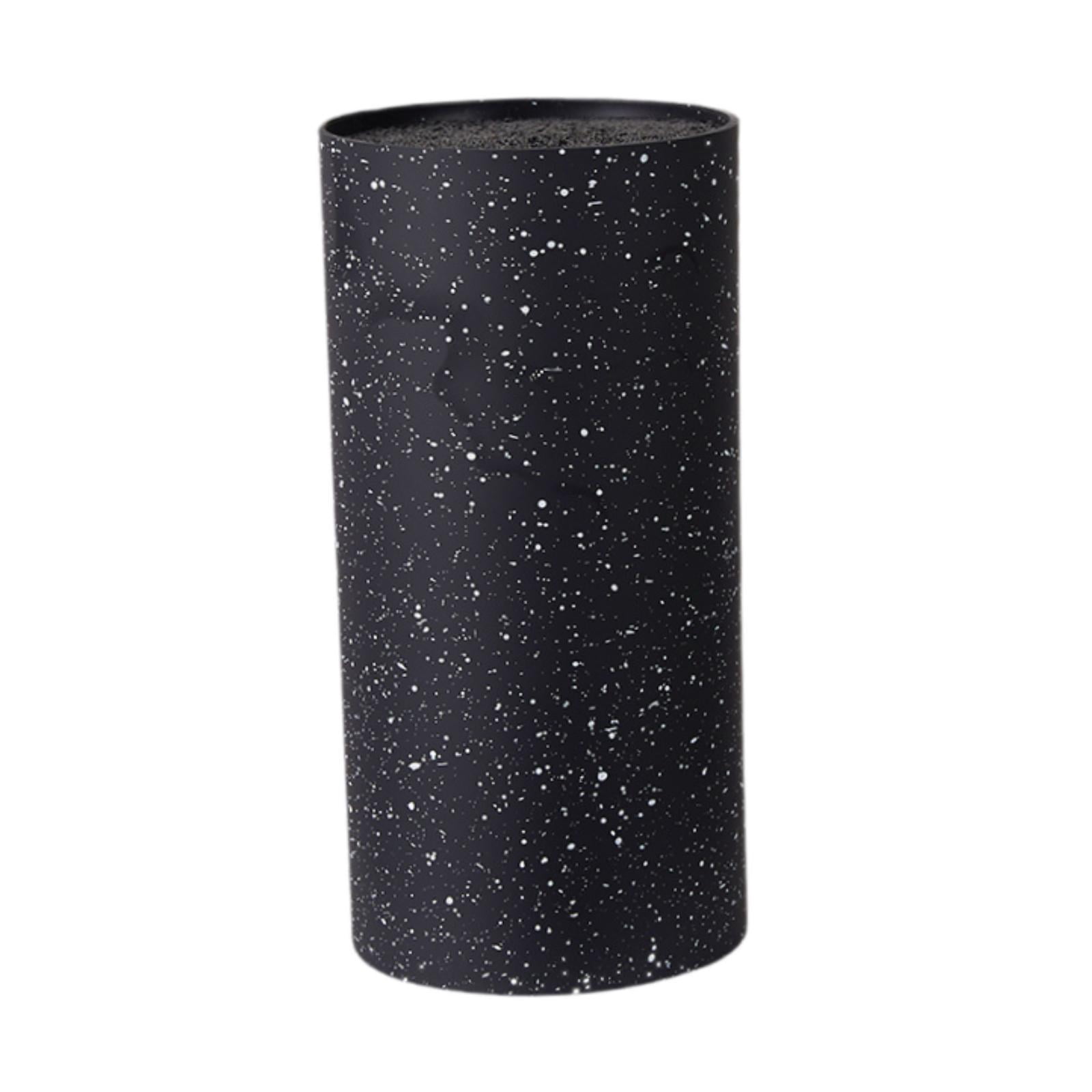 Fiocias Round Knife Block Utensils Holder Save Space Unique Slot Design Universal Knives Black A