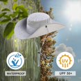 thumbnail image 5 of Mens Sun Hat Wide Brim Breathable Mesh UPF 50+ Waterproof Fishing Hat Safari Hat Foldable Boonie Cap, 5 of 5