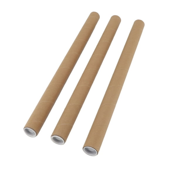 Round Paper Tubes Poster Storage Tubes Mailing Multipurpose Paper Tubes with Plastic Lid for Document Storage