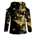 thumbnail image 5 of LEAVINGSUO Fall Winter V Neck Long Tops for Women, Womens Tops Clearance Women Sexy T- Shirt Cold Shoulder Pullover Blouse V-Neck Long Sleeve Print Tops, 5 of 5