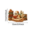 thumbnail image 2 of Ailezt Halloween Decor Halloween Flat Wooden Ornament Reading Tabletop Book‑Loving Figurine With Stand For Shelf Mantel Party Decoration, 2 of 4