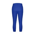 thumbnail image 6 of Plus Size Capri Leggings for Women Stretch Knee Length Pull On Capris Elastic Waist Casual Slim Fit Workout Pants Blue 2XL, 6 of 7