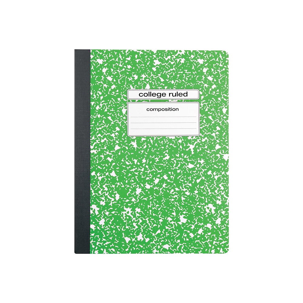 Staples Composition Notebook 9.75" x 7.5" College Ruled 100 Sh. Green