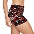 thumbnail image 5 of Red Black White Paint Splatter High Waisted Shorts, 5 of 6