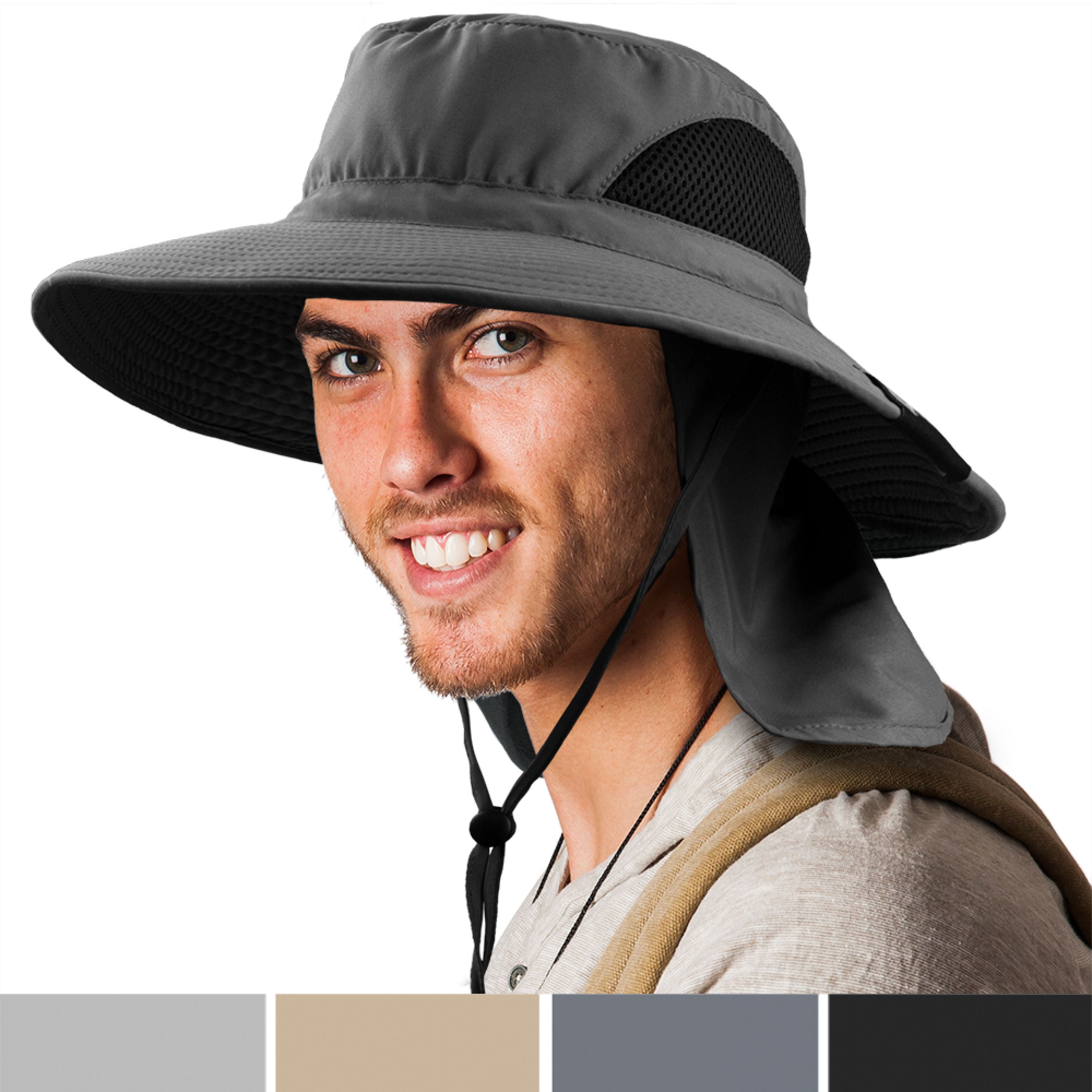SUN CUBE Fishing Hat for Men, Women with Neck Flap