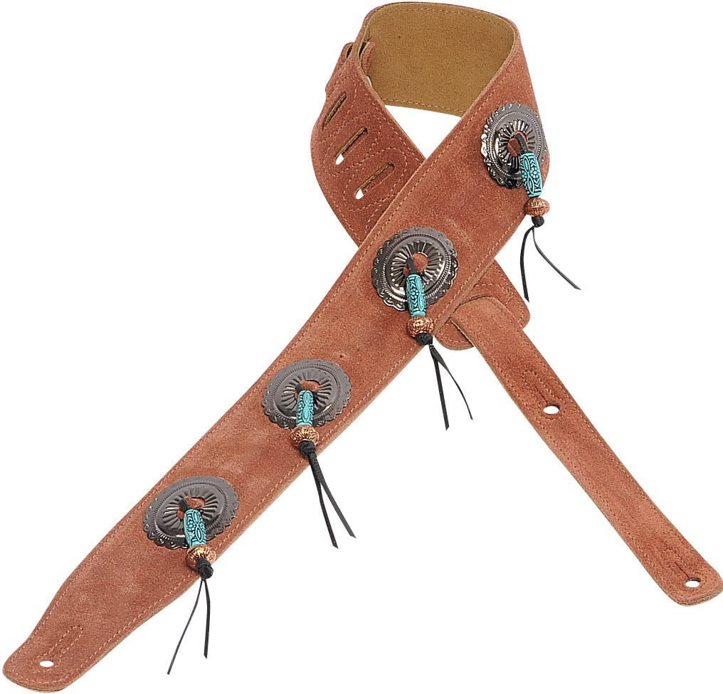 Levy's MS26SFRST 2.5" Suede Leather Guitar/Bass Strap Conchos/Beads