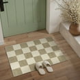 thumbnail image 3 of WIPONKEN 2'x3' Small Area Rug for Entryway Laundry Bathroom Bedroom Entrance Kitchen Dorm Checkered Rugs Non-Slip Washable Brown Geometric Modern Contemporary Carpet Soft Indoor Door Mat, 3 of 6