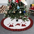 thumbnail image 4 of Gumesh Christmas Tree Skirt with Sequins, 48-inch Diameter Festive Base Cover, Shimmering Holiday Scene Props, Red/Gold Embroidered Edge , Home/Office Decor, Easy-Clean Fabric, 4 of 6