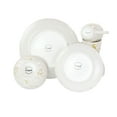thumbnail image 3 of Elama Fine Marble 16 Piece Stoneware Dinnerware Set in Gold and White, 3 of 8