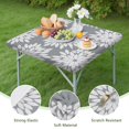 thumbnail image 4 of Washable Fabric Boho Floral Design Tablecloth with Elastic Hem for 36x36 Inch Indoor Outdoor Tables, 4 of 6