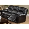 thumbnail image 2 of Contemporary Black Bonded Leather Motion Sofa - 3 Seater Living Room Couch with Metal Reclining Mechanism & Extra Padding, 80"L x 38"W x 40"H, Pine Wood Frame, 2 of 7