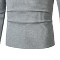 thumbnail image 3 of TFEOQRY Men's Mock Neck Sweater Ribbed Knitted Long Sleeve Solid Pullover Fall Winter Thermal Tops Gray, 3 of 5