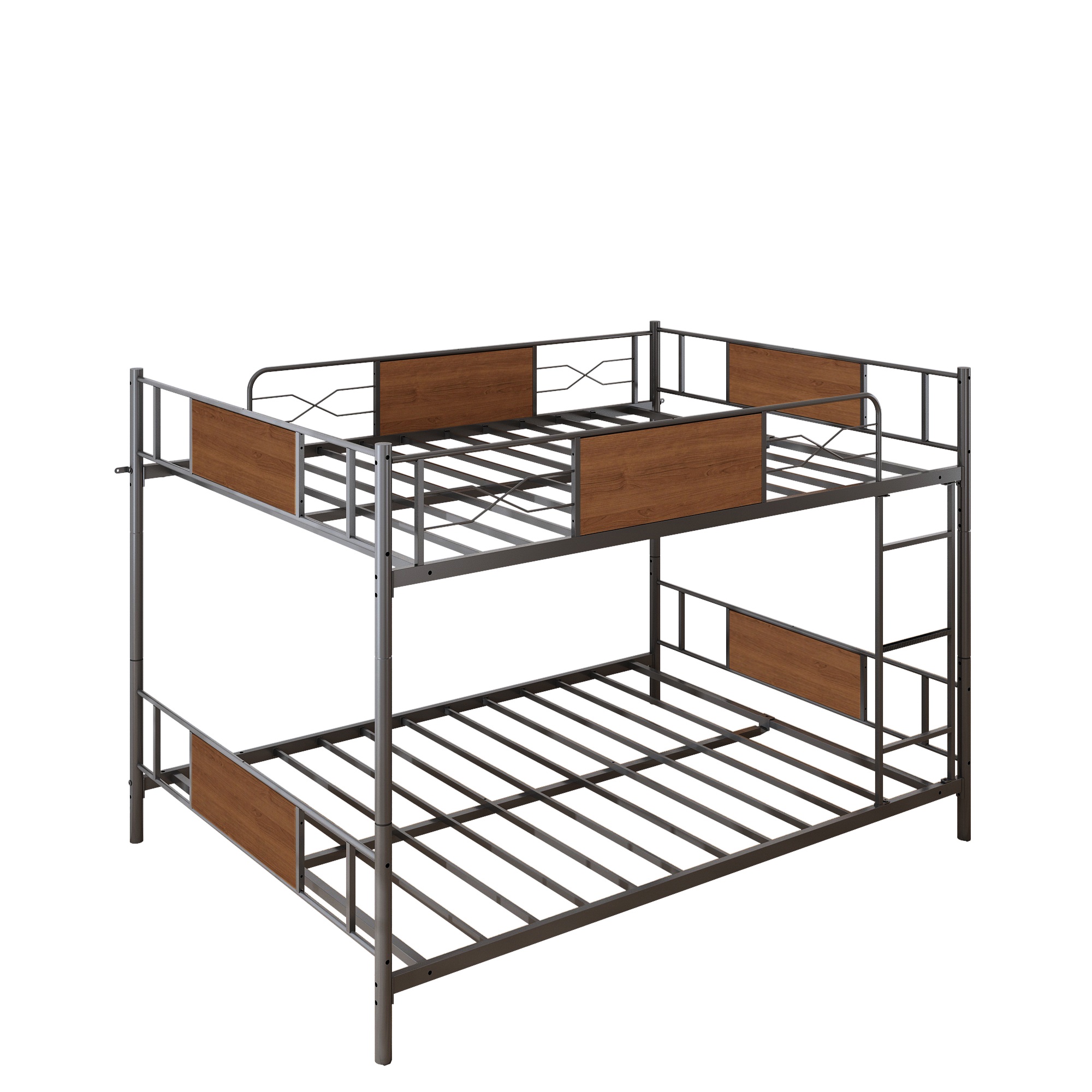 Full Over Full Bunk Beds with LED Lights and Charging Station, UHOMEPRO Metal Bunk Beds for Kids, Low Convertible Bunkbeds Full Size and No Box Spring Needed, Load-Bearing 500lb