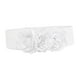 thumbnail image 3 of Cinturón elástico ancho para mujer, cinturón de cintura elástica con flores grandes, estilo vintage. Blanco, 3 of 9