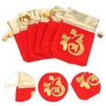thumbnail image 3 of Miangastore Rectangular Drawstring Pouches Red Lint 6Pcs 4.7X3.7in, 3 of 8