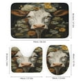 thumbnail image 3 of Farmhouse Highland Cow Funny Cattle And Flower 4 Piece Shower Curtain Sets, Non-Slip Rugs, Toilet Lid Cover And Bath Mat, for Bathroom Decor Set, 72" X 72", 3 of 8