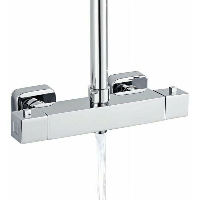 Cómoda experiencia de ducha para su baño, válvula mezcladora termostática con acabado en cromo pulido y tecnología de cartucho de disco cerámico