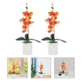 thumbnail image 3 of 2pcs Artificial Potted Flower Orchid Tabletop Artificial Potted Moth Orchids Decor, 3 of 3