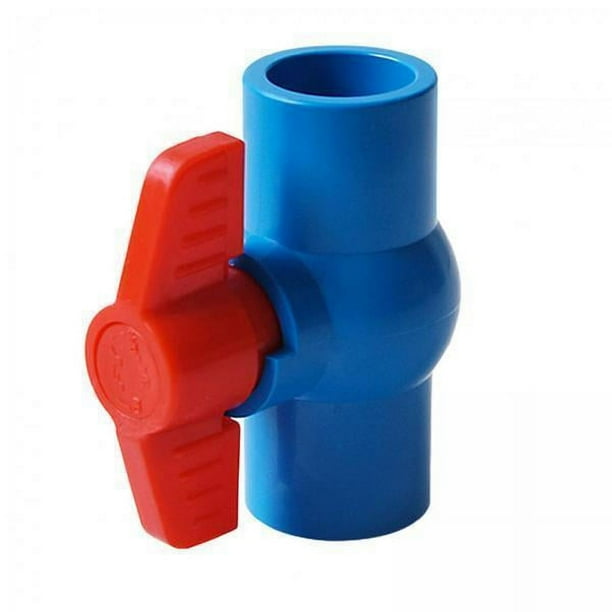 4x Válvula de Bola de PVC Válvula de Cierre de Agua con Mango en T Compacto de Dos Vías Instalación de Tubería Recta para Tuberías de Aguas Residuales 4 piezas