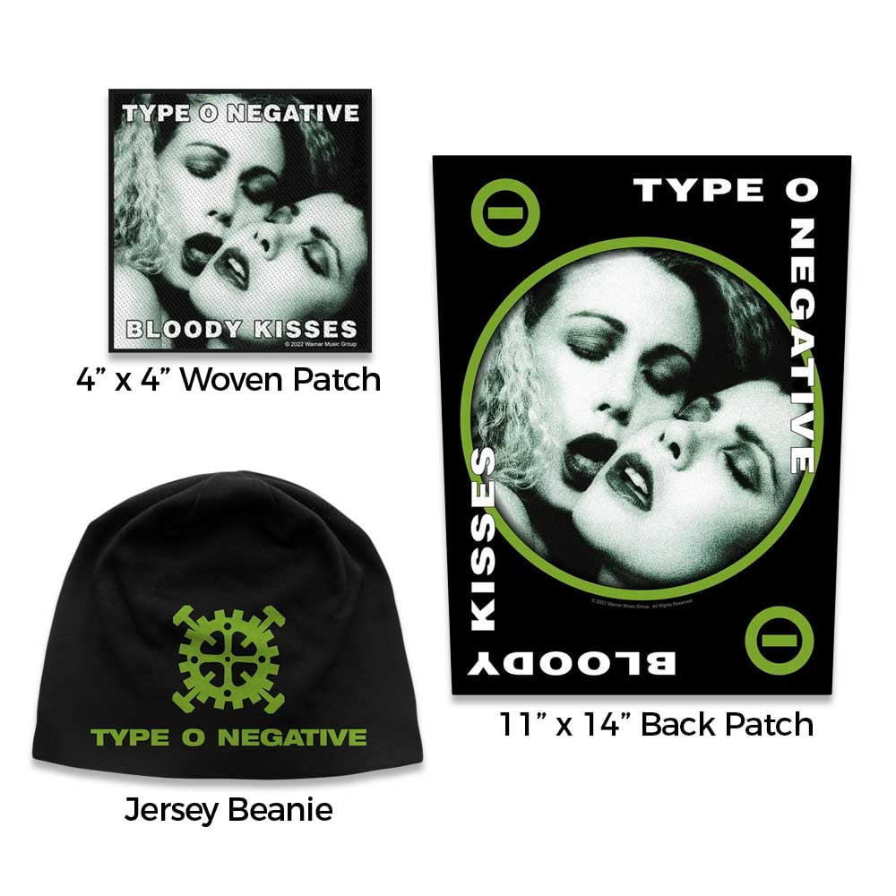 Type O Negative Officially Licensed Gift Set - 1 Jersey Beanie, 1 Standard Woven Patch, 1 Set of Five Guitar Picks