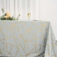 thumbnail image 2 of Efavormart 90"x156" Silver Rectangle Polyester Tablecloth With Gold Foil Geometric Pattern, 2 of 5