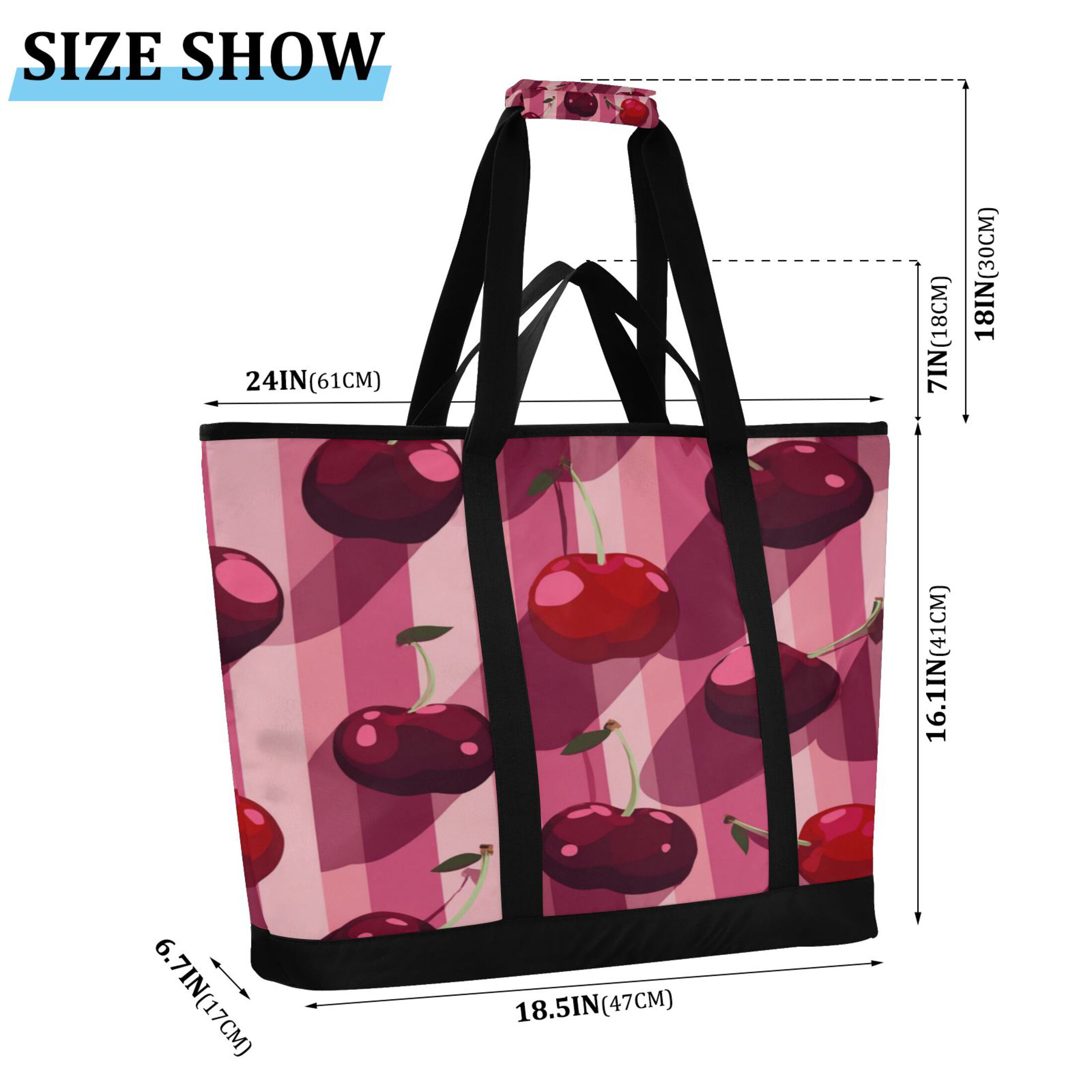Extra-Large Wide Opening Design Capacity Hand-Held Ice Pack Thickened Insulation Layer For Long-Lasting Cold Retention For Outdoor Shopping Picnics And Camping Cheerios Pattern