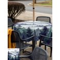 thumbnail image 5 of Outdoor Tablecloth with Umbrella Hole for Patio/Picnic/Party/Camping, Dark Purple Forest Waterproof Table Cloth Square Cover Washable, Watercolor Clouds Trees Mountain (54"x 54"), 5 of 8
