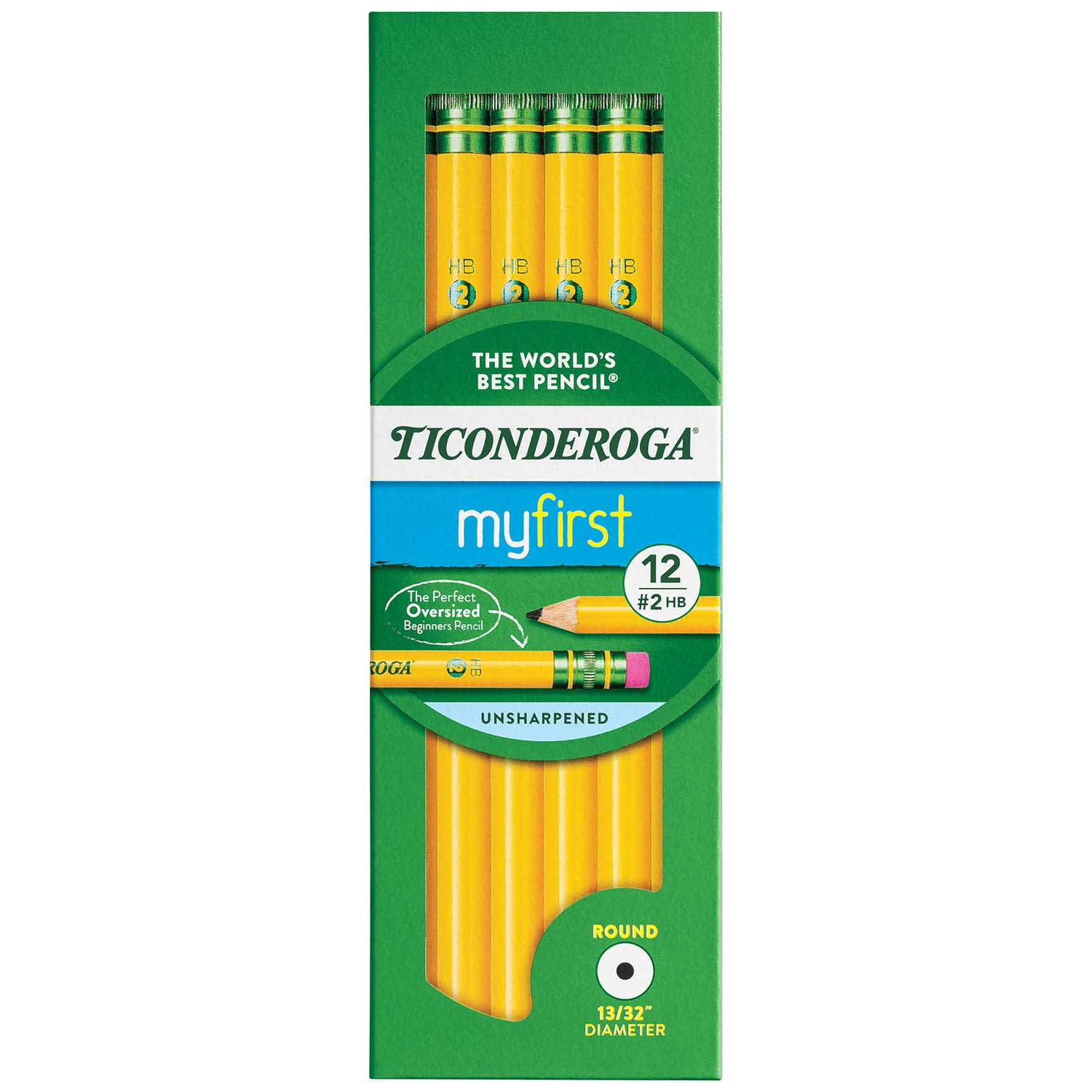 Ticonderoga Beginners Pencils with Eraser, 12 Per Pack, 2 Packs