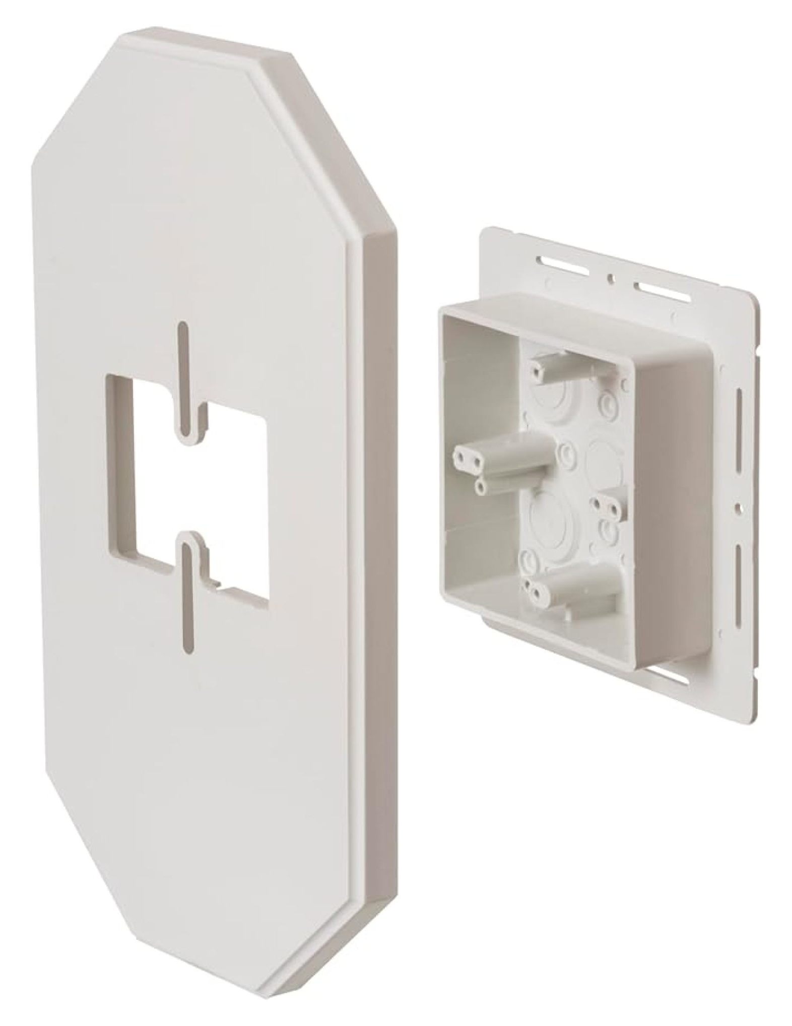 Siding Box Kit - 8091FDBL Plastic Wall Mount - 7.14 x 0.78 x 13.49 Inch - Outdoor Electrical Cover - Weatherproof Junction Box - Vertical Mounting Plate