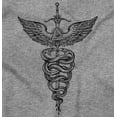 thumbnail image 2 of Caduceus Medical Symbol Sword Snakes Plus Size Crewneck Graphic Tee Shirt Brisco Brands 5X, 2 of 4