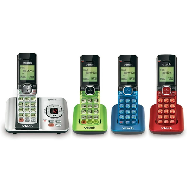 Teléfono inalámbrico VTech CS6529-4B DECT 6.0 4 auriculares azul/verde