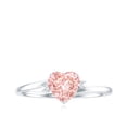 thumbnail image 4 of Rosec Jewels Lab Grown Pink Diamond Heart Promise Ring - Fancy Pink - VVS Quality - 1 Carat - Pink White Diamond Ring - Gift for Women, 18K White Gold, US 7.50, 4 of 8