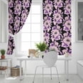 thumbnail image 5 of Purple Floral Blackout Curtains for Bedroom, Abstract Watercolor Flower Leaf Plant Thermal Insulated Kitchen Drapes with Grommets, Light Blocking Window Treatment, 2 Panels 52" x 84", 5 of 7