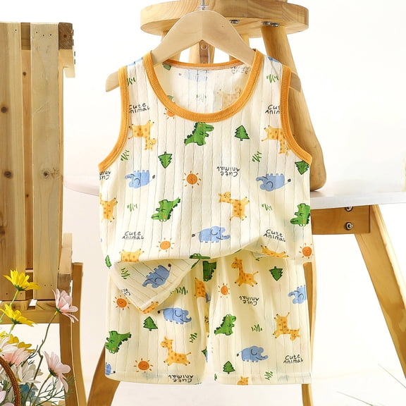 Amidoa Toddler Girls 2 Piece Outfits Summer Clothes Cute Graphic Tank Top and Casual Shorts Kids Clothing Sets Yellow Size 12