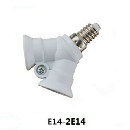 

2 in 1 Adjustable E14 Base Light Lamp Bulb Adapter Holder Socket Splitter