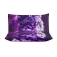 thumbnail image 3 of 3 Pcs Soft Bedding Set, Includes 1 Duvet Cover with Zipper And 2 Pillow,Shams Purple Wolf Queen(90"×90"), 3 of 8