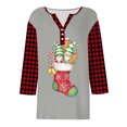 thumbnail image 4 of UngA Womens 3/4 Sleeve Tops Christmas V-Neck Shirt for Women Funny Xmas Graphic Tee Winter Holiday Family Party Matching Tops Blouse Christmas T Shirt Women,Size M, 4 of 5