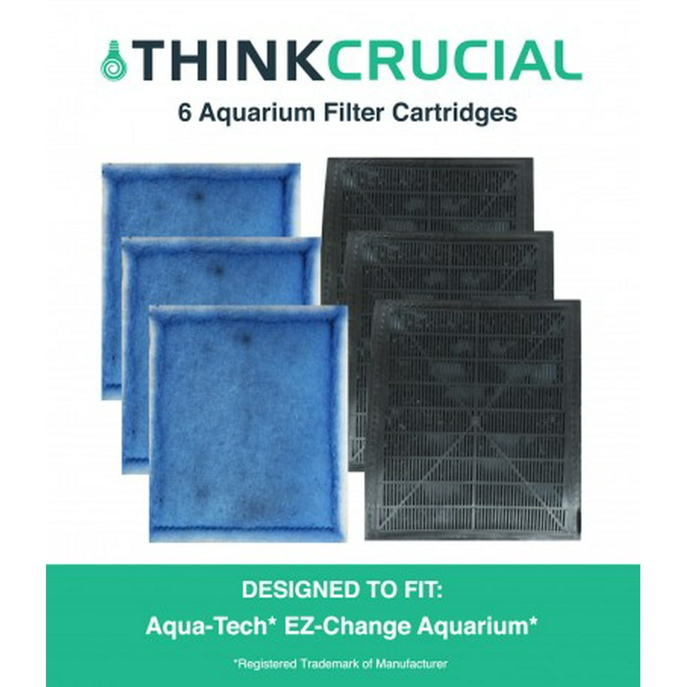 6 Pack of Think Crucial Aquarium Filter Replacement Parts Compatible with AquaTech EZChange