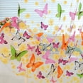 thumbnail image 3 of Nvzi 2Pcs Butterfly Flocking Voile Tulle Sheer Curtain Window Panel Drape 39.4x78.8 - Pink, 3 of 5