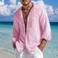 thumbnail image 2 of JAJAHO Mens Button Up Dress Shirts Striped Casual Beach Shirt Long Sleeve Lightweight Collared Summer Spring Formal Business Wear Versatile Tops, 2 of 4