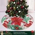 thumbnail image 6 of FMSHPON Red Flower Xmas Christmas Tree Skirt Stand Mat for Holiday Party Decoration Indoor Outdoor 36 inches, 6 of 6