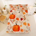 thumbnail image 5 of Manfei Fall Pumpkin Print Bed Sheets,Maple Leaf Fall Print Full Size Sheets,4-Piece,1 Flat Sheet,1 Fitted Sheet and 2 Pillowcases, 5 of 6