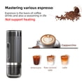 thumbnail image 6 of Xirurus 3-in-1 Portable Electric Espresso Machine 20 Bar Cordless Coffee Maker 80ml Cup Built-in 2000mAh Battery Compatible with DG NES Capsules and Ground Coffee for Travel Camping Black, 6 of 9