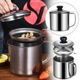 thumbnail image 2 of Kitchen Oil Strainer Pot Stainless Steel Grease Container Can Jug Filter O9M3, 2 of 4
