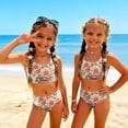 thumbnail image 2 of 4th of July Swimsuit for Kids Girls Size 7-8 Two Piece Sets Swimming Bathing Suits Patriotic Beach Vacation American Flag Floral Print Bikinis Summer Girls Clothes Kids Swim Suit Khaki 1-2 Years, 2 of 8