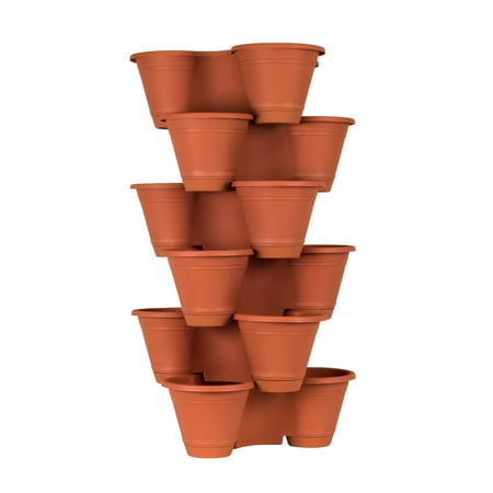 6 Tier Stackable Vertical Plastic Planter Mini Garden Herb Planter Indoor/Outdoor