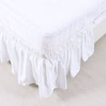 thumbnail image 5 of ZHAOCHENG Colcha Faldón de cama de poliéster cepillado que envuelve tres lados Elástico 100x190 cm Blanco nieve, 5 of 5